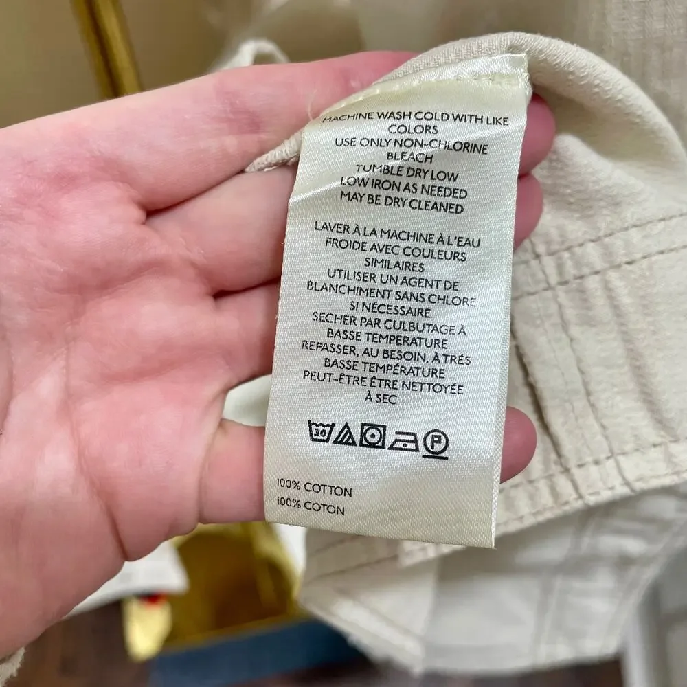 Free People We The Free Perry Military Coat Khaki Trench Jacket Women's Large - Picture 13 of 16